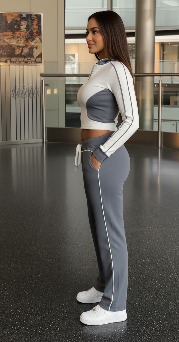 Cropped Zip-Up Track Jacket
