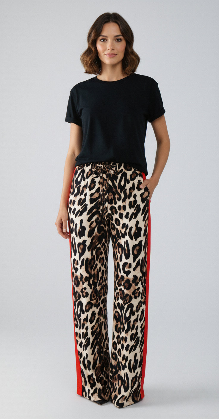 Leopard Pattern Palazzo Pants