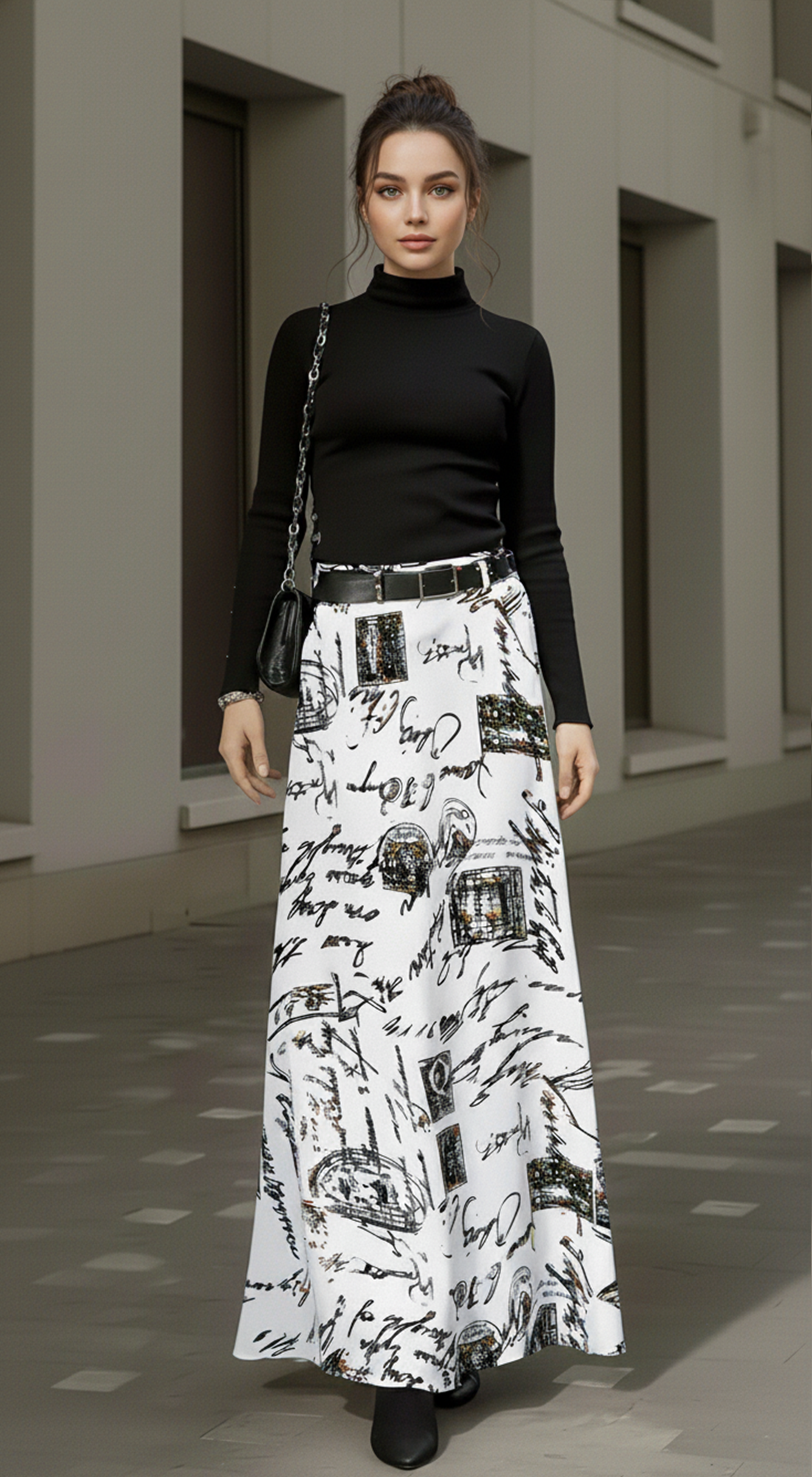 Street Style Ink Maxi Skirt