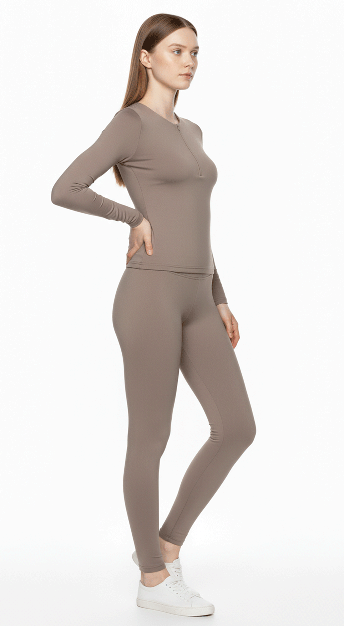 Minimalist Zip-Front Crew Top