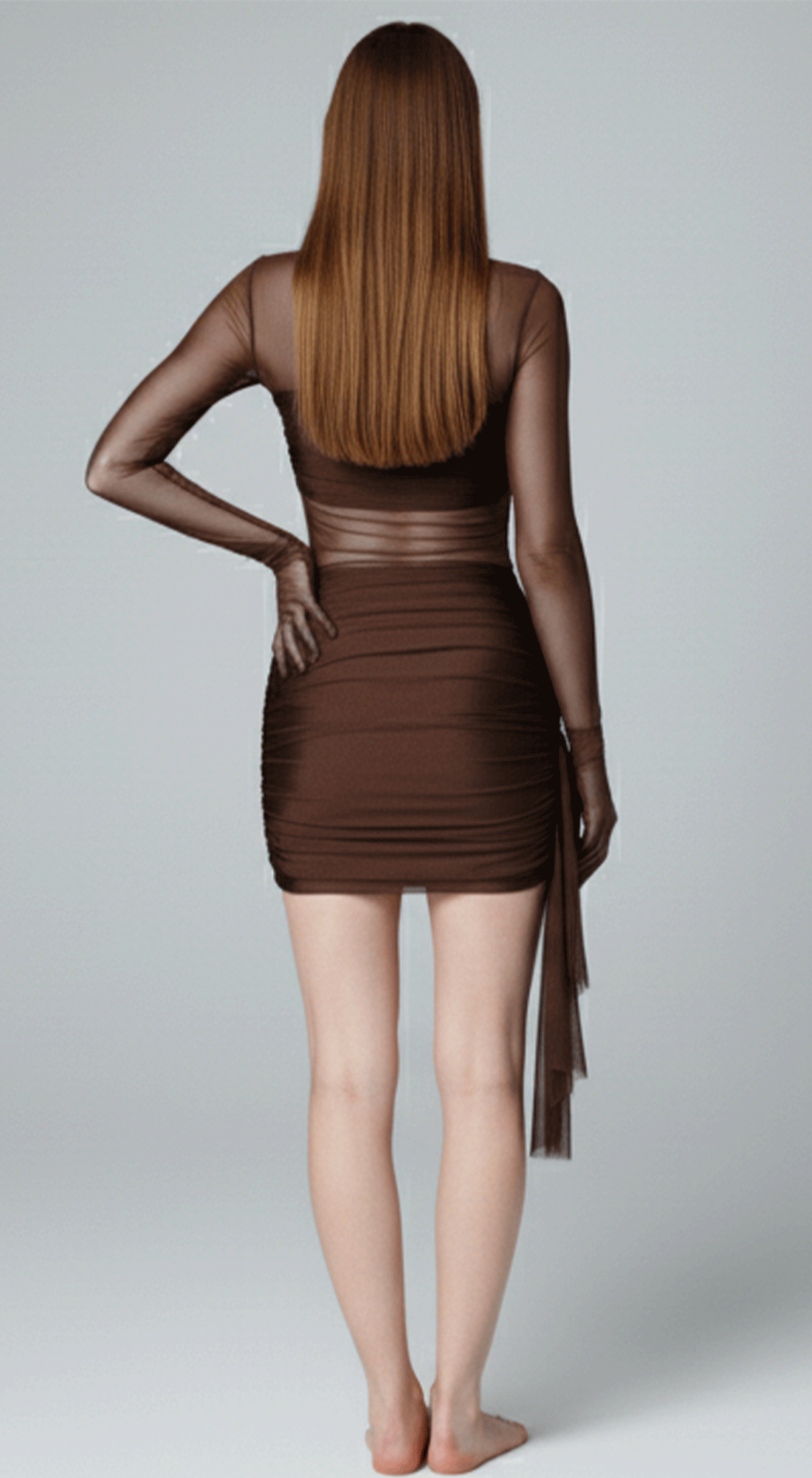 Sheer Elegance Mesh Mini Dress