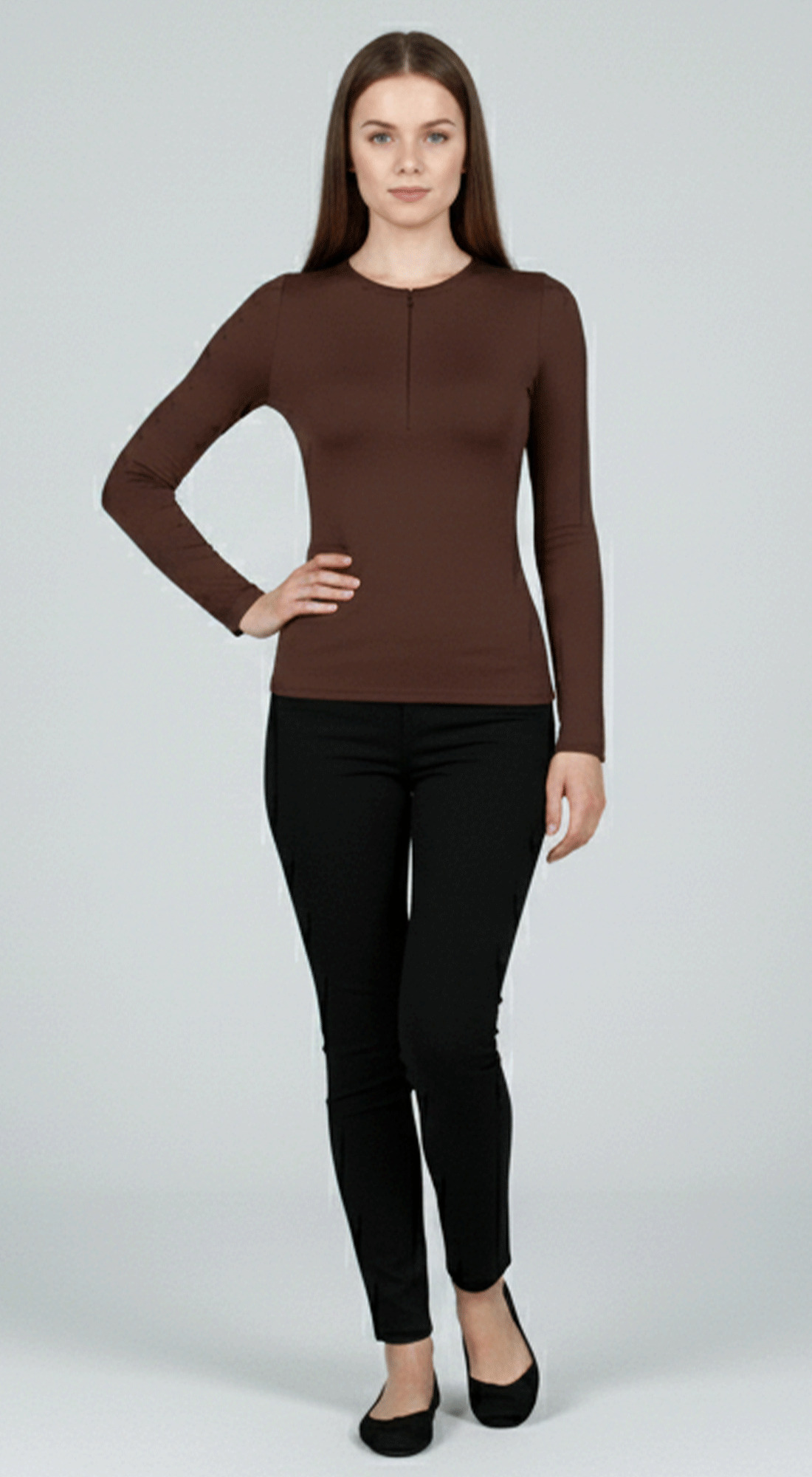 Modern Zip Crew Top